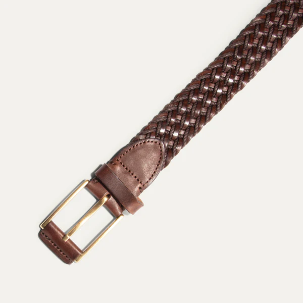 Leather Braided Wax Cord Belt - Image 2